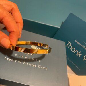 Elysian 18K Gold Plated Zircon Bangle Bracelet | Luxury Stackable